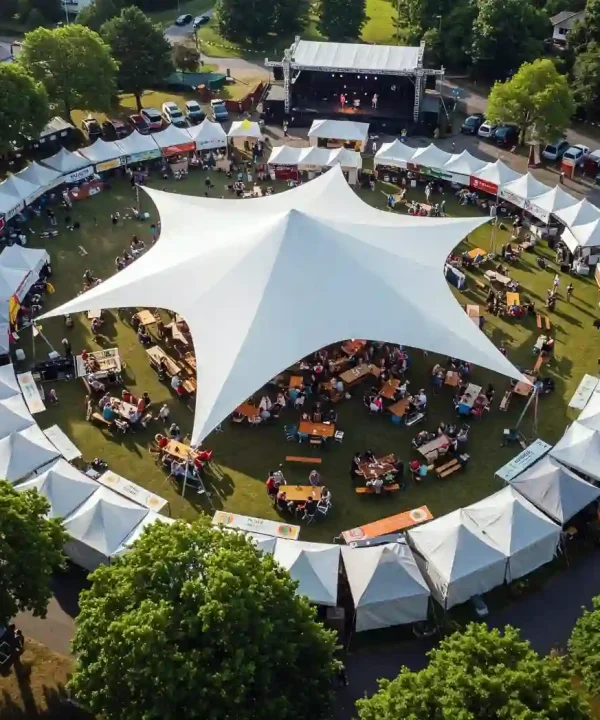 Vista Aérea de Evento Municipal Filmagem Aérea Eventos Portugal - Drone Services for Event Coverage - Cobertura Aérea de Eventos con Drones