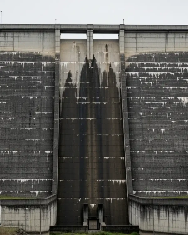 Inspeção de barragens com drones: detalhe técnico do paramento de betão para deteção de anomalias e patologias estruturais